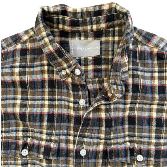 Everlane Men's Plaid Button Down Preppy Outdoor Casual Flannel Shirt Size MEDIUM - Picture 2 of 7